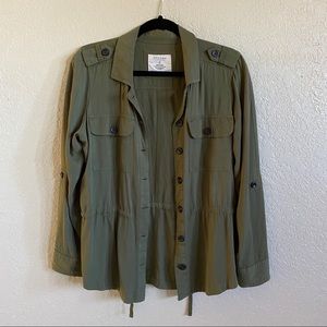 Button up shacket top
